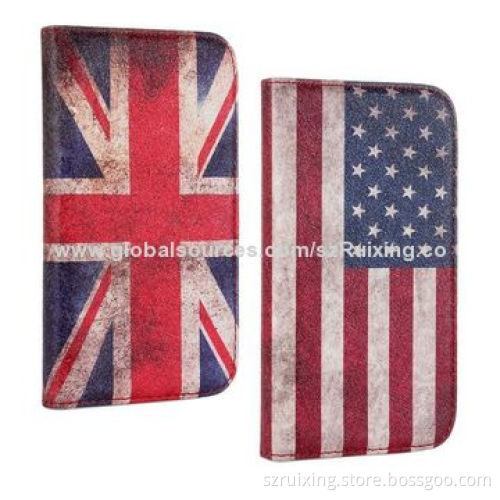 New 2-in-1 PU Leather Phone Case for Samsung Galaxy S4, with US Flag Image and Stand Function